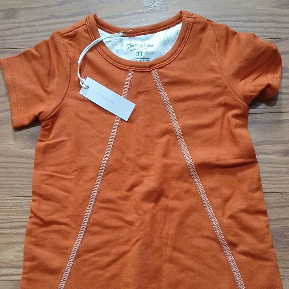 Toora Loora rust orange short sleeve fall dress Sz 3T  Super Soft
